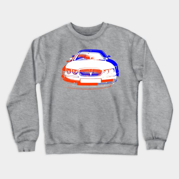 Rover 75 British classic car monoblock red white blue Crewneck Sweatshirt by soitwouldseem